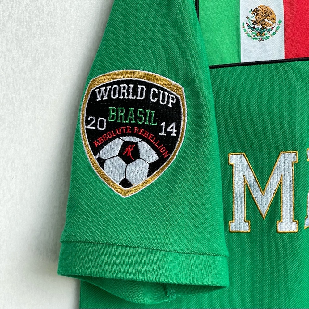 Absolute Rebellion Polo Word Cup Brasil 2014 Mexico Short Sleeve Stretch - Picture 10 of 16
